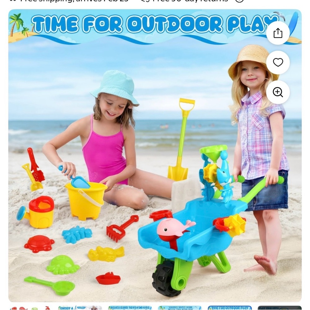 NEW Colorful Beach Play Set with Wheelbarrow